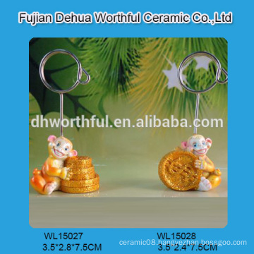 Novel polyresin animal card holder for factory direct sales